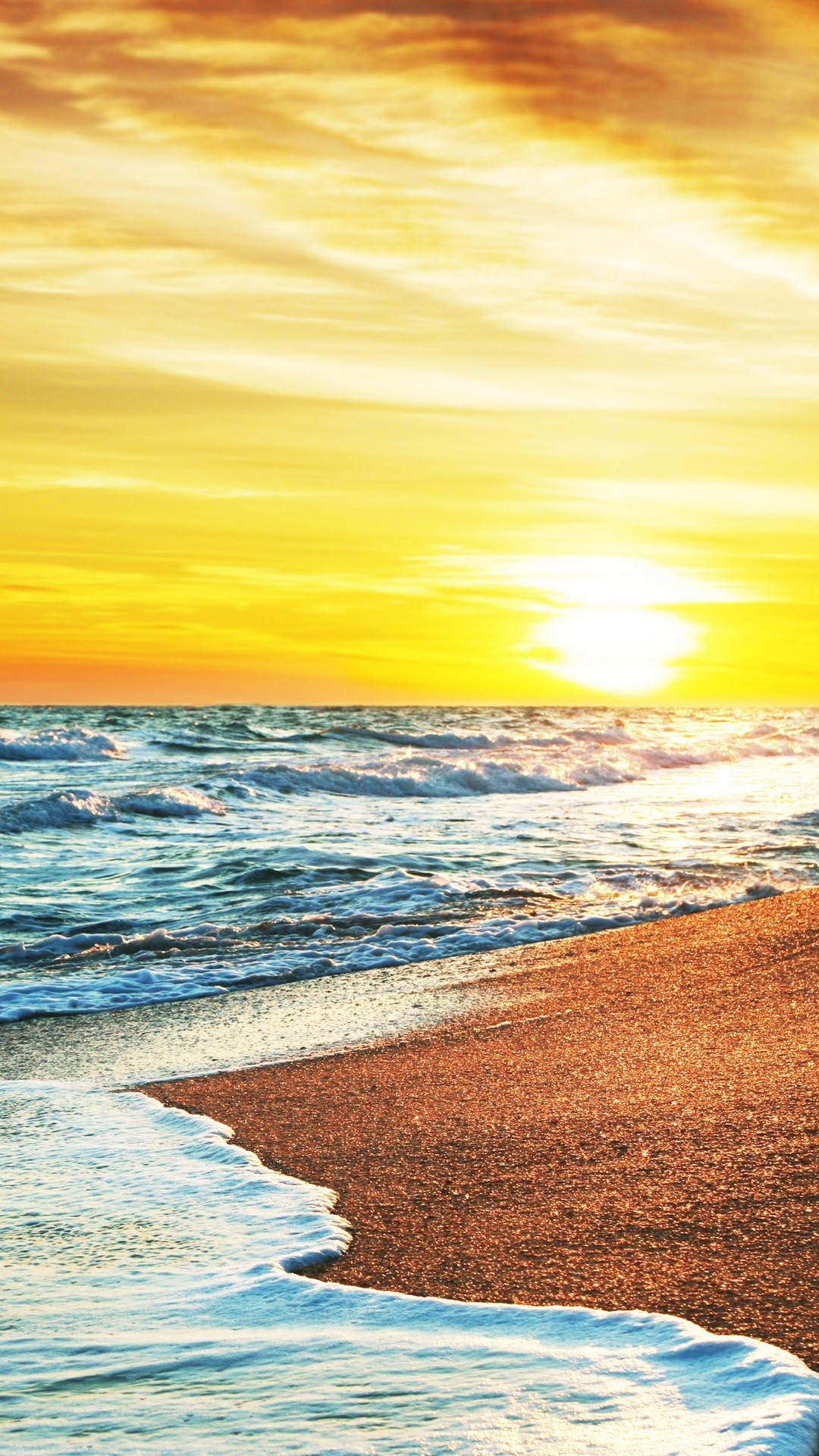 浜辺の夕日 Iphone Wallpapers
