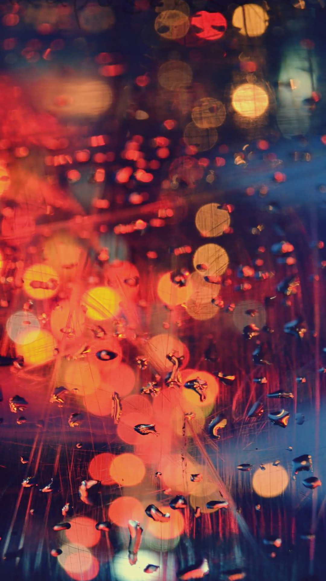 ガラス越しの雨の街 Iphone Wallpapers
